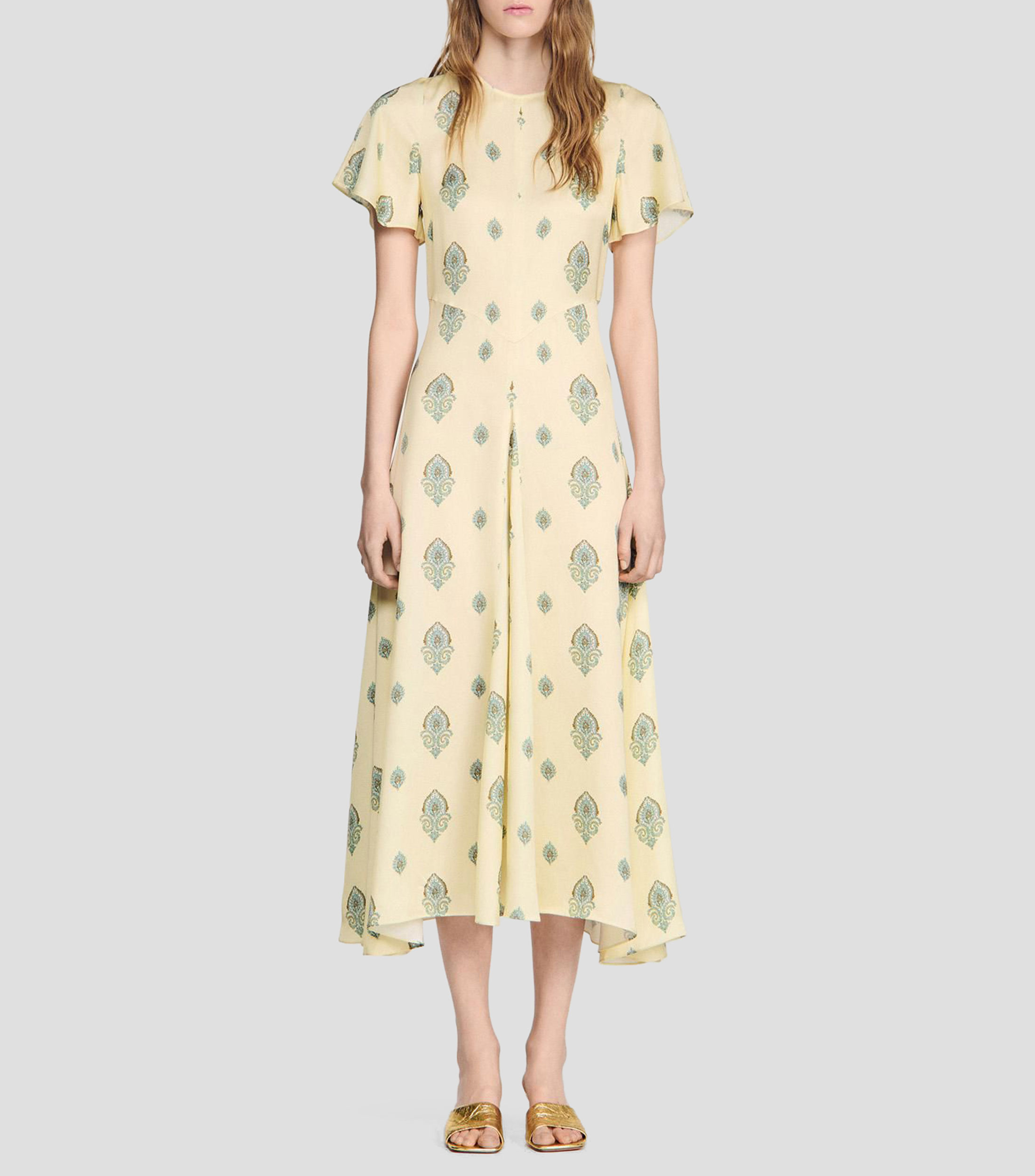 Vestido largo estampado Mujer